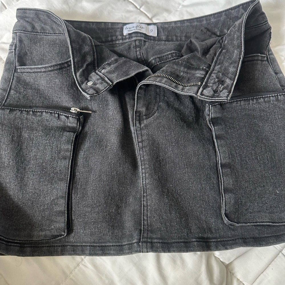 love, Fire Black Mini Skirt